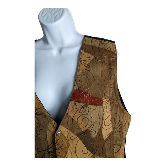 T.F.C Express Patchwork Leather Vest  L - Picture 3 of 11